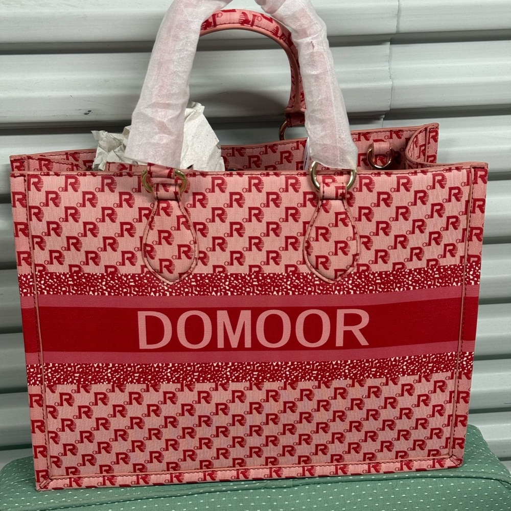 Domoor of Denmark Designer Monogram Tote Bag Vegan Leather NWT